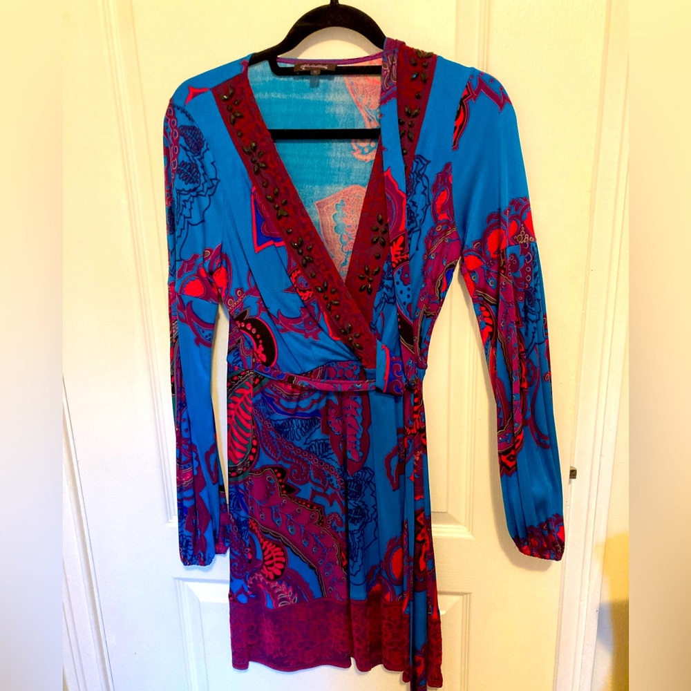 Hale Bob 100% Silk Wrap Dress